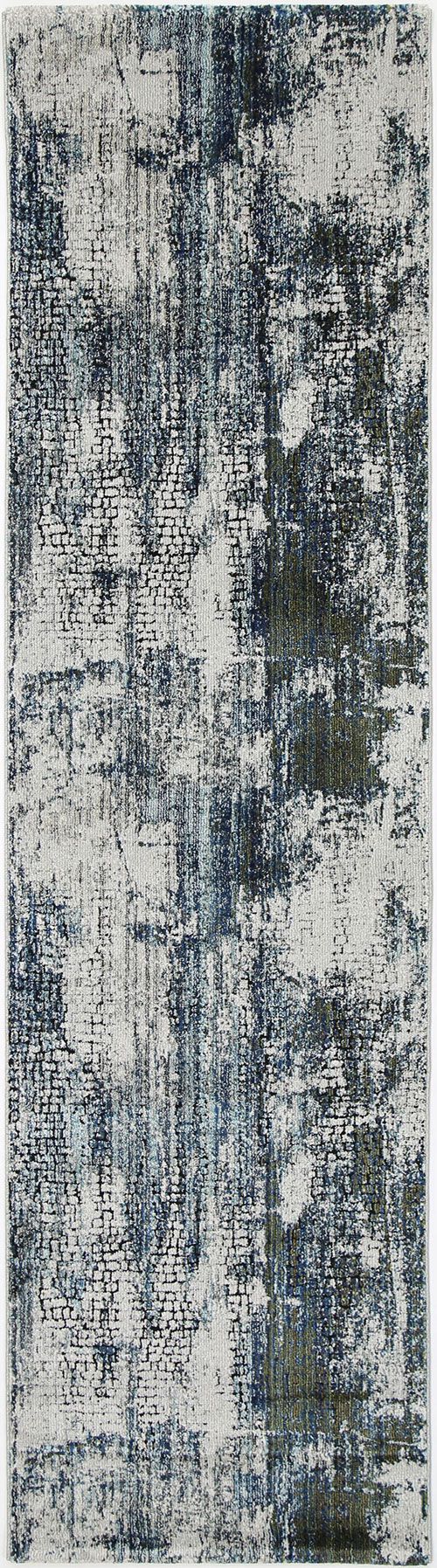 Roman Mosaic Modern Grey Turquoise Rug 200x290 cm