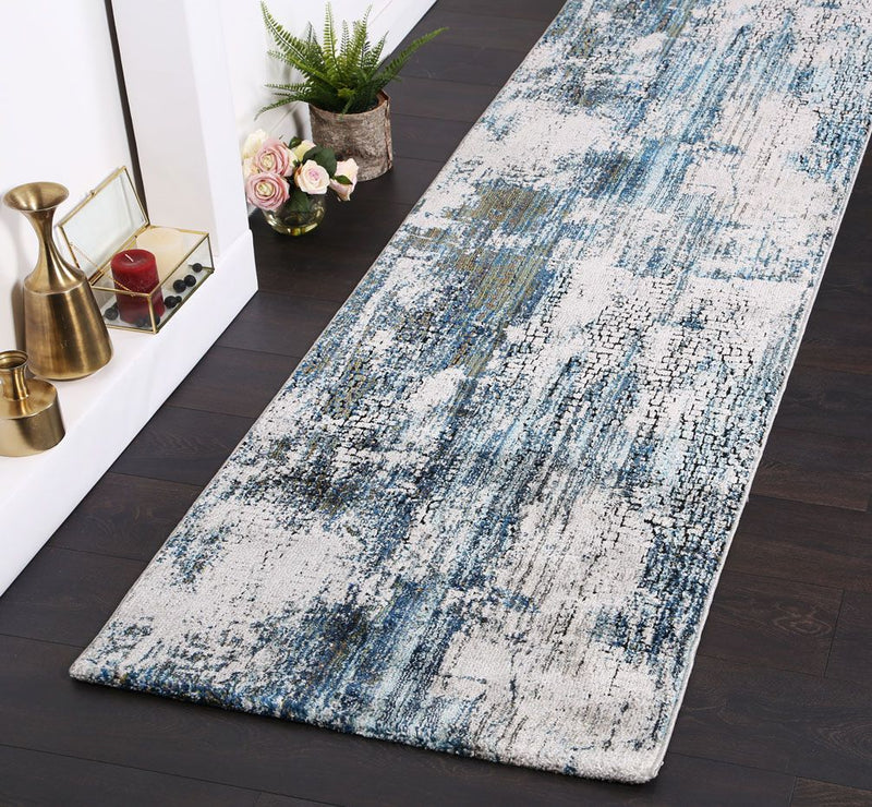 Roman Mosaic Modern Grey Turquoise Rug 200x290 cm