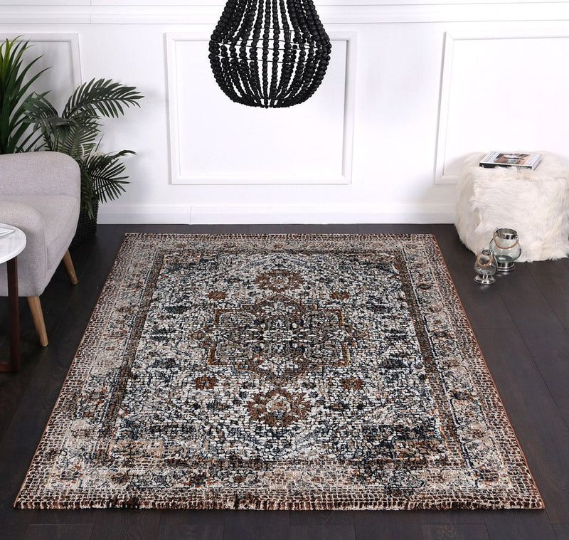 Roman Mosaic Classic Grey Brown Rug 200x290 cm