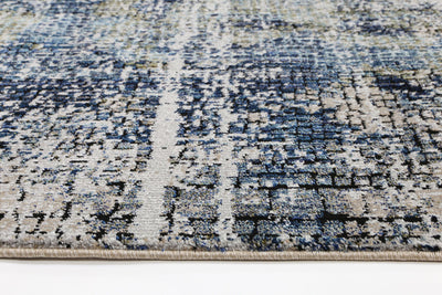 Roman Mosaic Distressed Modern Navy Rug 200x290 cm