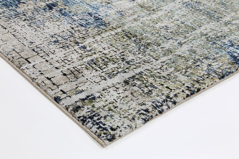 Roman Mosaic Distressed Modern Navy Rug 200x290 cm