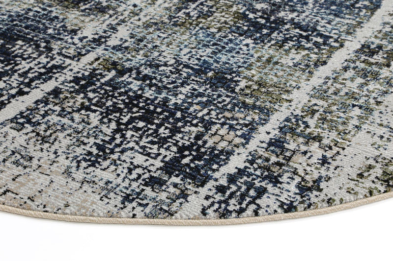 Roman Mosaic Distressed Modern Navy Rug 200x290 cm