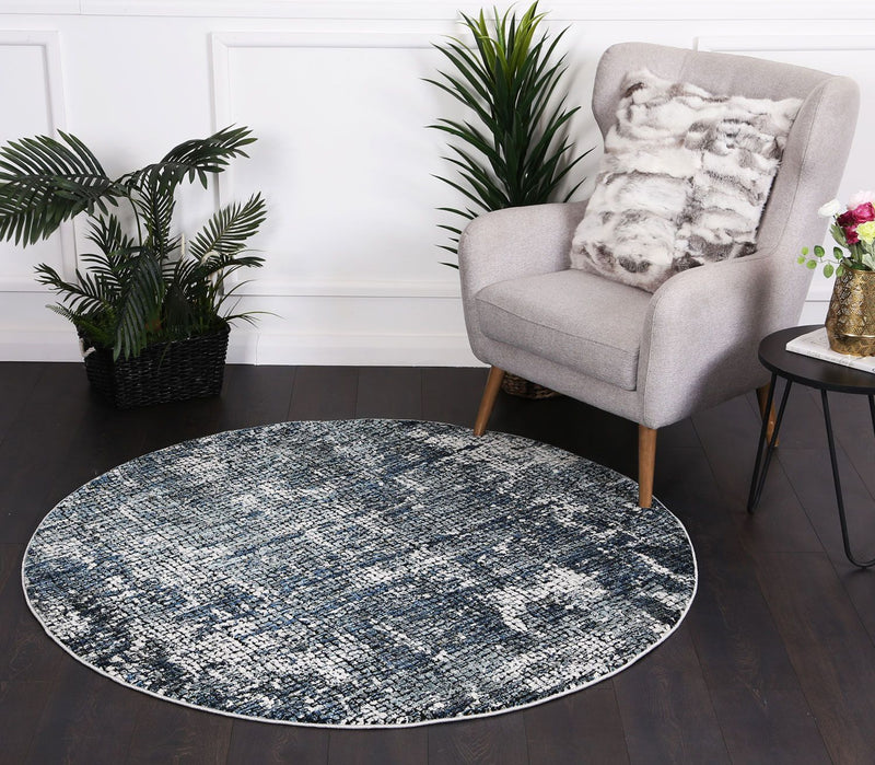 Roman Mosaic Solid Grey Turquoise Rug 200x290 cm