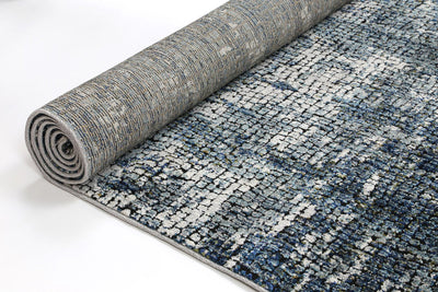 Roman Mosaic Solid Grey Turquoise Rug 200x290 cm