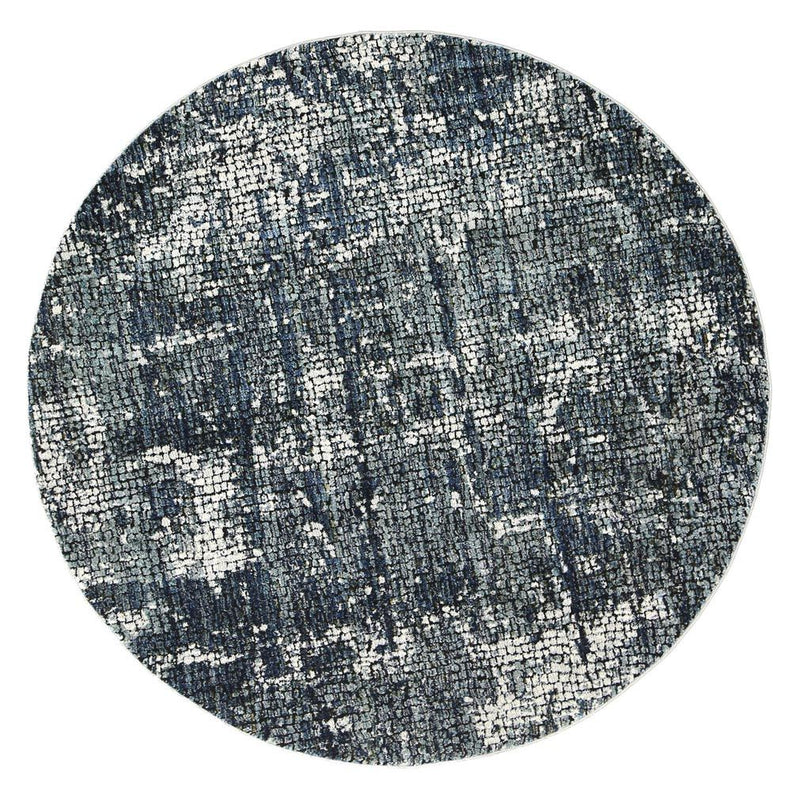 Roman Mosaic Solid Grey Turquoise Rug 200x290 cm