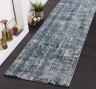 Roman Mosaic Solid Grey Turquoise Rug 200x290 cm