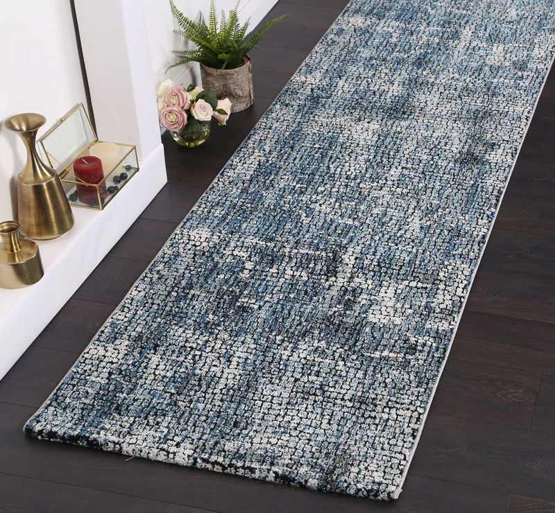 Roman Mosaic Solid Grey Turquoise Rug 200x290 cm