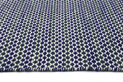 Natura Wool Blue Striped Rug 120x170 cm