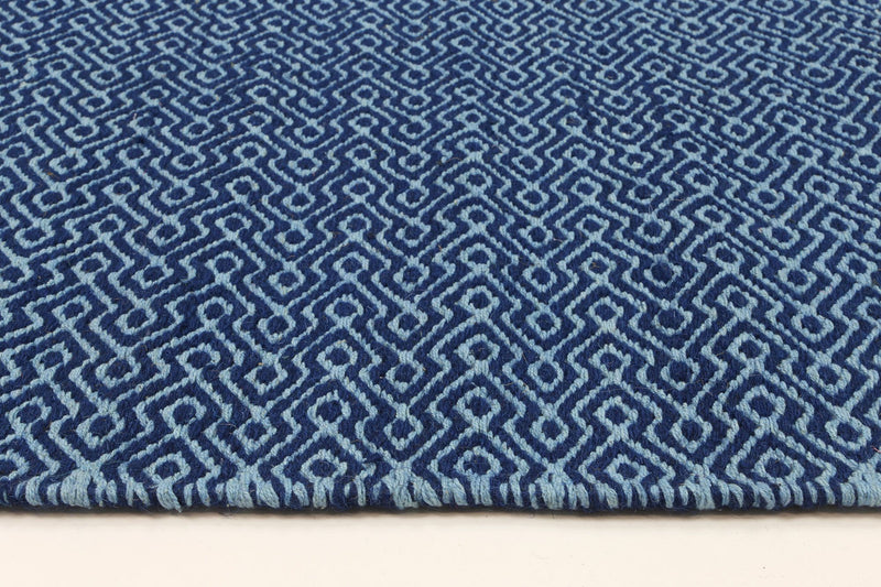 Natura Wool Navy Blue Diamond Rug 120x170 cm