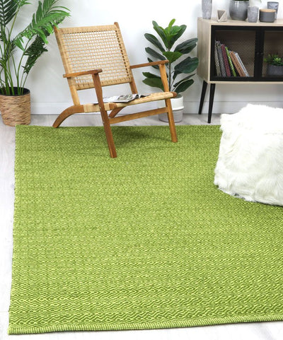 Natura Wool Bright Green Diamond Rug 120x170 cm