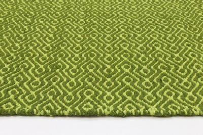 Natura Wool Bright Green Diamond Rug 120x170 cm