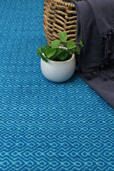 Natura Wool Turquoise Blue Diamond Rug 120x170 cm