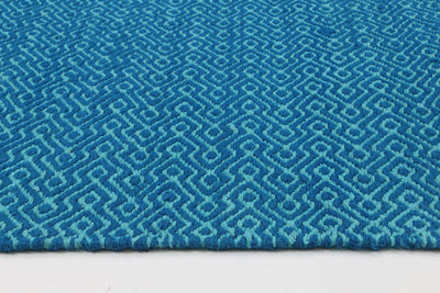 Natura Wool Turquoise Blue Diamond Rug 120x170 cm