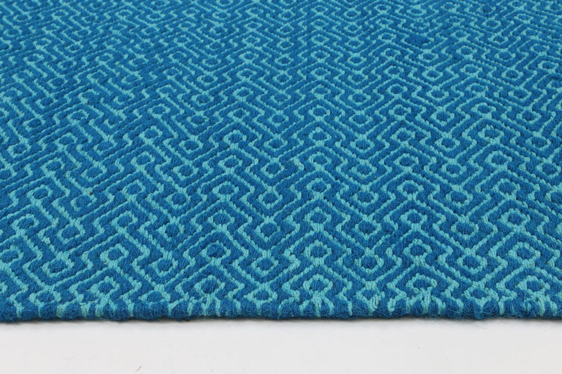 Natura Wool Turquoise Blue Diamond Rug 120x170 cm