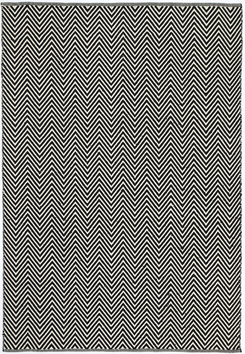 Natura Wool Black White Chevron Rug 120x170 cm