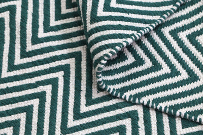 Natura Wool Green Chevron Rug 120x170 cm