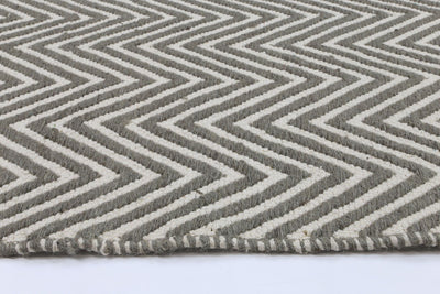 Natura Wool Fog Beige Chevron Rug 120x170 cm