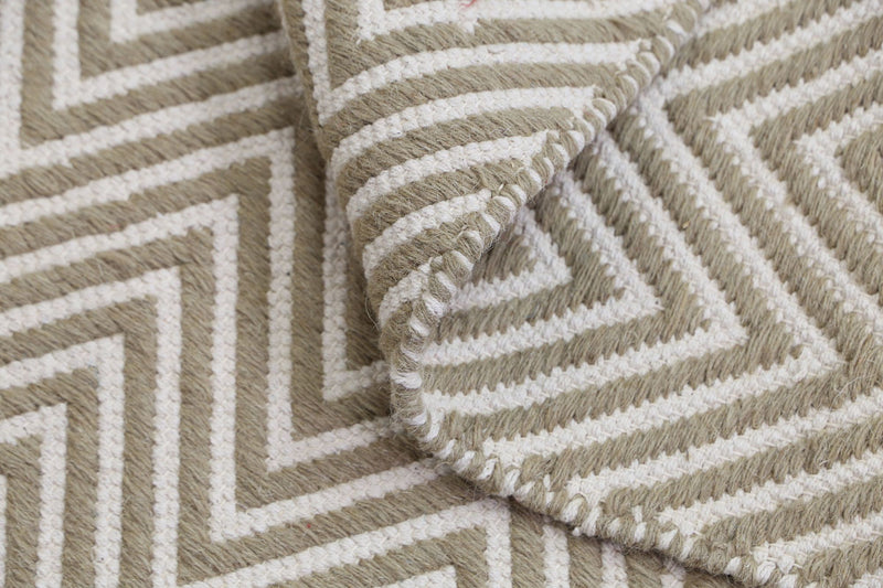 Natura Wool Limestone Beige Chevron Rug 120x170 cm