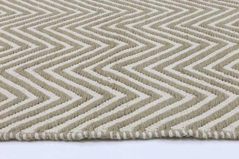 Natura Wool Limestone Beige Chevron Rug 120x170 cm