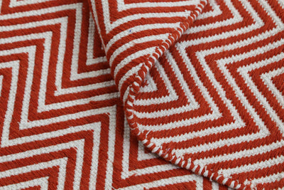 Natura Wool Orange Red Chevron Rug 120x170 cm