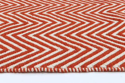 Natura Wool Orange Red Chevron Rug 120x170 cm