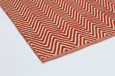 Natura Wool Orange Red Chevron Rug 120x170 cm