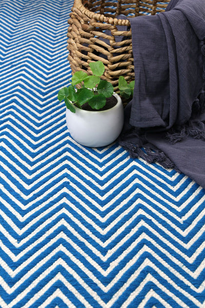 Natura Wool Turquoise Blue Chevron Rug 120x170 cm