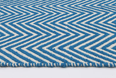 Natura Wool Turquoise Blue Chevron Rug 120x170 cm