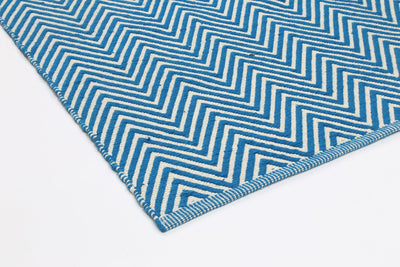 Natura Wool Turquoise Blue Chevron Rug 120x170 cm