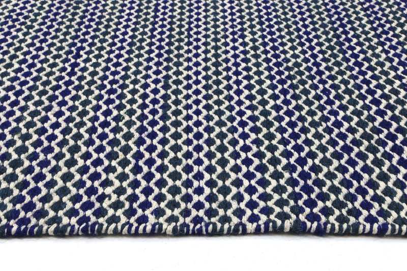 Natura Wool Blue Striped Rug 160x230 cm