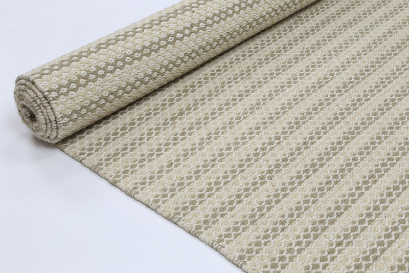 Natura Wool Beige Striped Rug 160x230 cm