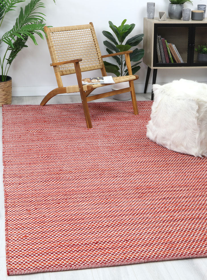 Natura Wool Red Striped Rug 160x230 cm