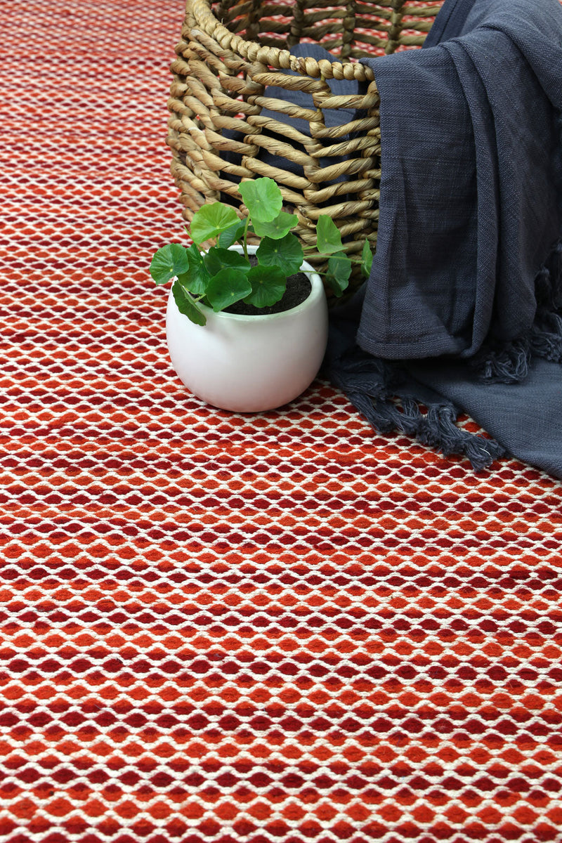 Natura Wool Red Striped Rug 160x230 cm