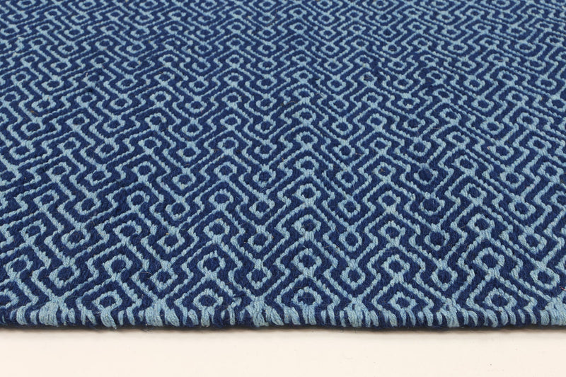 Natura Wool Navy Blue Diamond Rug 160x230 cm