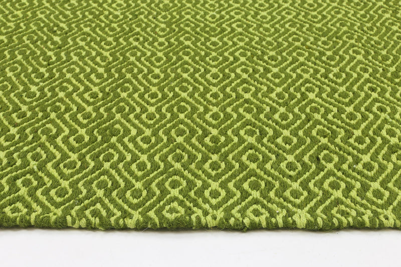 Natura Wool Bright Green Diamond Rug 160x230 cm