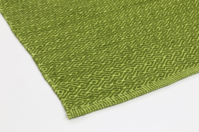 Natura Wool Bright Green Diamond Rug 160x230 cm