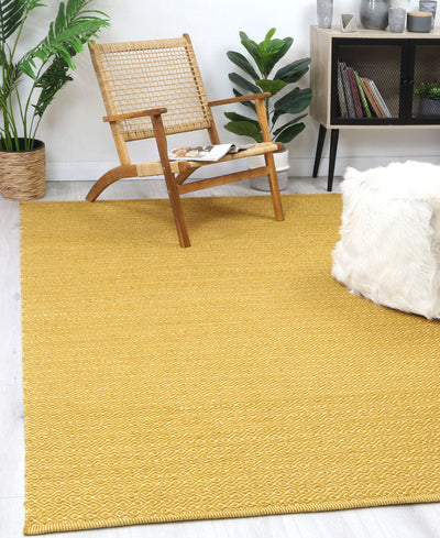 Natura Wool Yellow Diamond Rug 160x230 cm