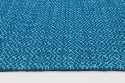 Natura Wool Turquoise Blue Diamond Rug 160x230 cm