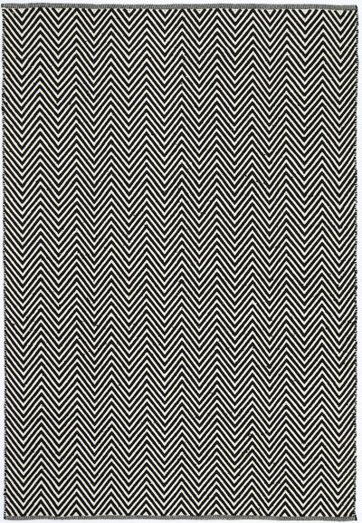 Natura Wool Black White Chevron Rug 160x230 cm