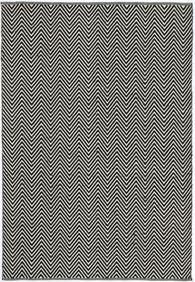 Natura Wool Black White Chevron Rug 160x230 cm