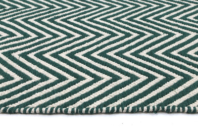 Natura Wool Green Chevron Rug 160x230 cm