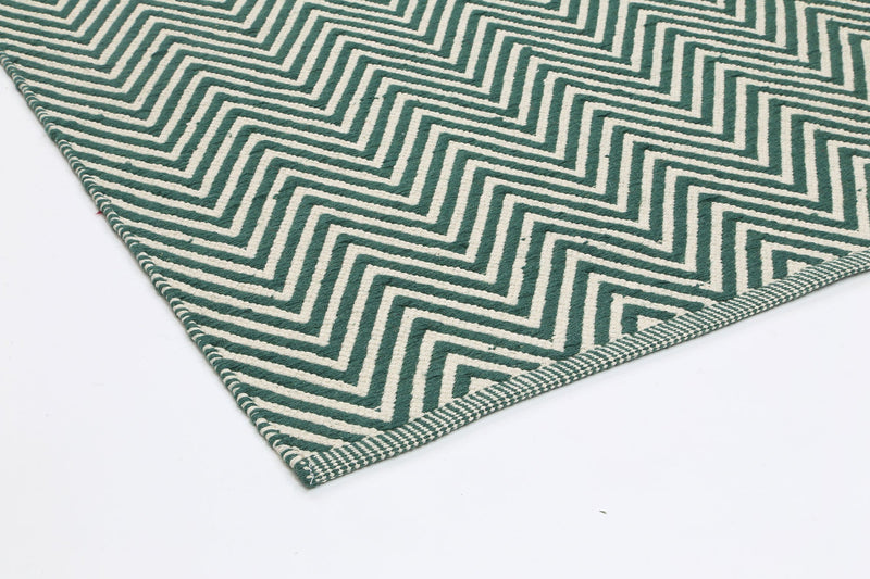 Natura Wool Green Chevron Rug 160x230 cm