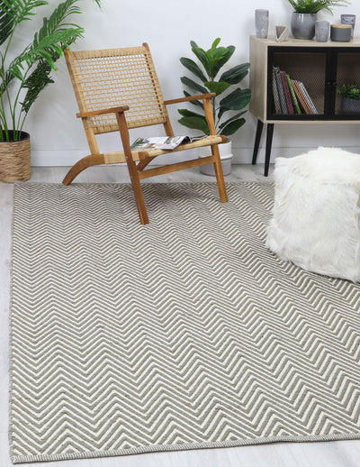 Natura Wool Fog Beige Chevron Rug 160x230 cm