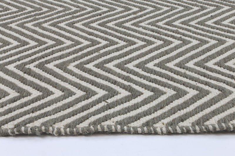 Natura Wool Fog Beige Chevron Rug 160x230 cm