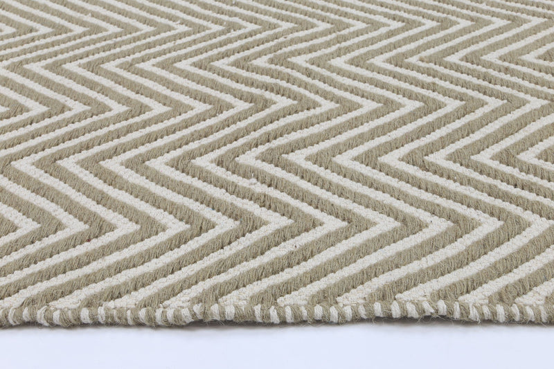 Natura Wool Limestone Beige Chevron Rug 160x230 cm