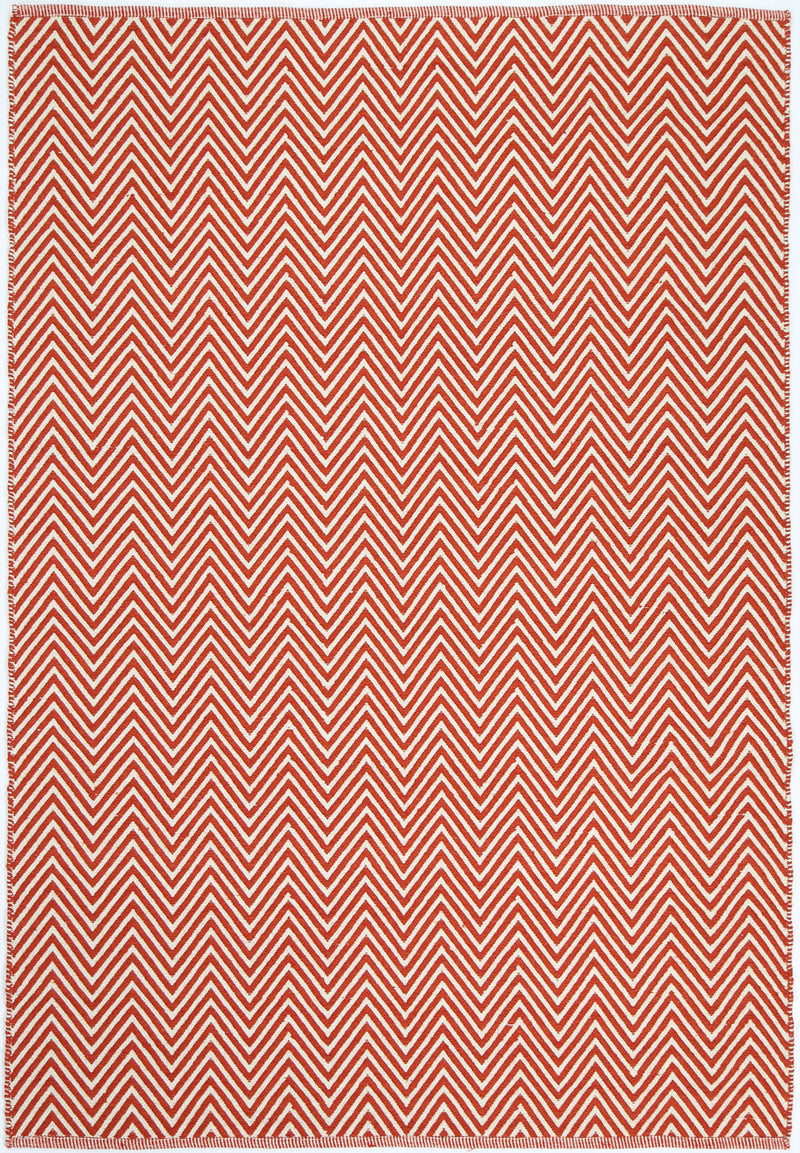 Natura Wool Orange Red Chevron Rug 160x230 cm