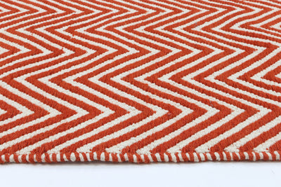 Natura Wool Orange Red Chevron Rug 160x230 cm