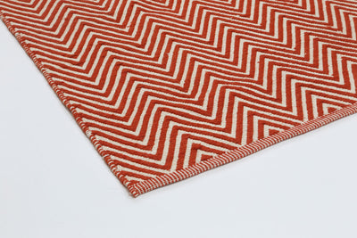 Natura Wool Orange Red Chevron Rug 160x230 cm