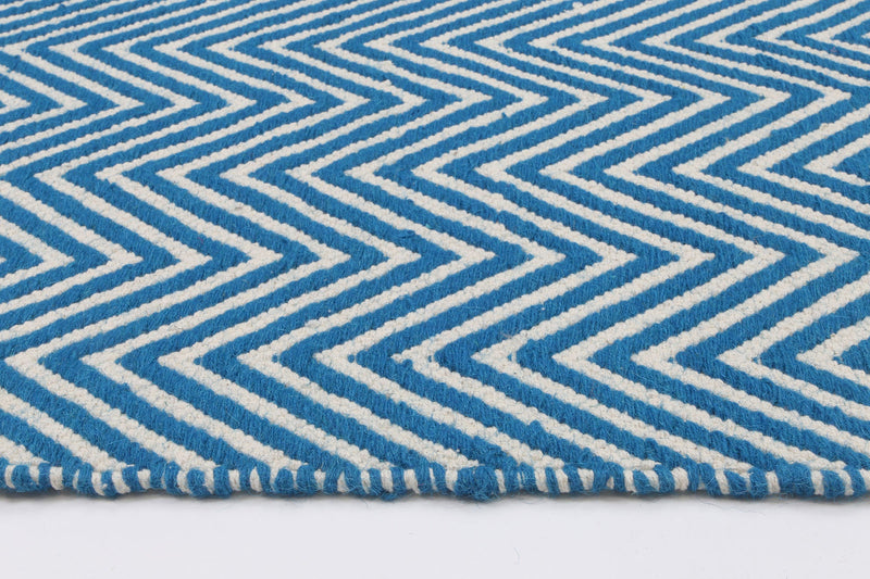 Natura Wool Turquoise Blue Chevron Rug 160x230 cm