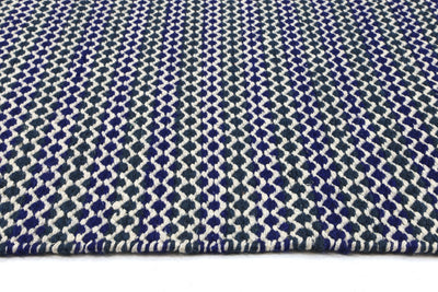 Natura Wool Blue Striped Rug 200x290 cm